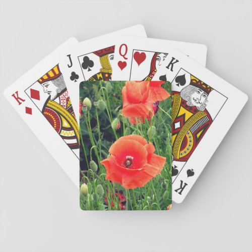 Red Poppy Playing Cards