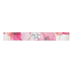 Red Poppy Poppies Flower Floral Watercolor Wife Grosgrain Ribbon