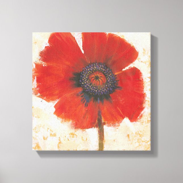 Red Poppy Portrait Canvas Print (Front)