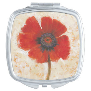 Red Poppy Portrait Compact Mirror