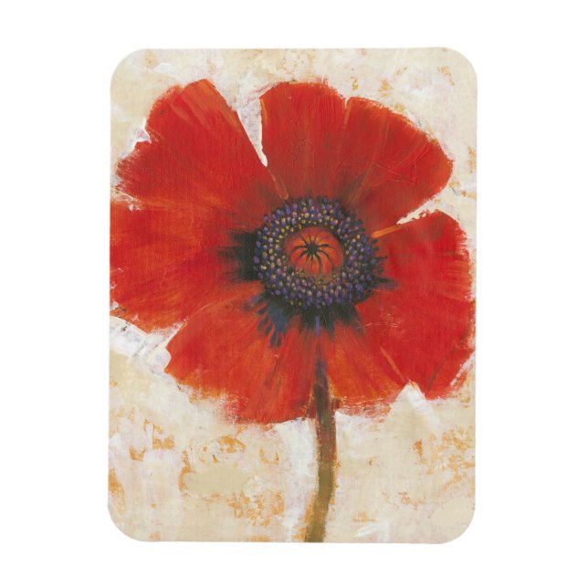 Red Poppy Portrait Magnet (Vertical)