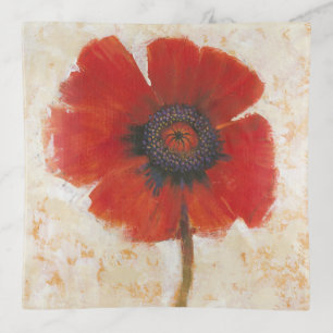 Red Poppy Portrait Trinket Tray