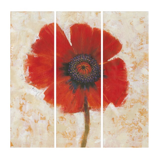 Red Poppy Portrait Triptych (Front)