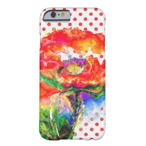 Red Poppy redwhite polka_dot Barely There iPhone 6 Case