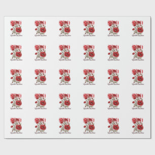 Red Poppy Remember And Honor Vintage Memorial Shir Wrapping Paper