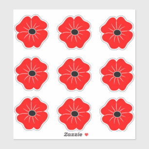 Red Poppy Remembrance Day Sticker