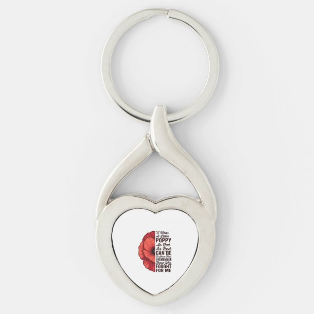 Red Poppy Remembrance Quote Vector Shirt Design_1 Keychain (Front)