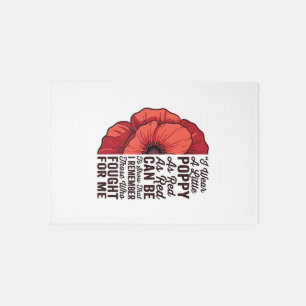 Red Poppy Remembrance Quote Vector Shirt Design_1 Rug