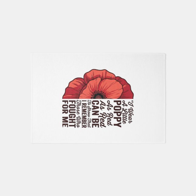 Red Poppy Remembrance Quote Vector Shirt Design_1 Rug (Front)
