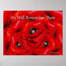 Red Poppy Remembrance themed Poster