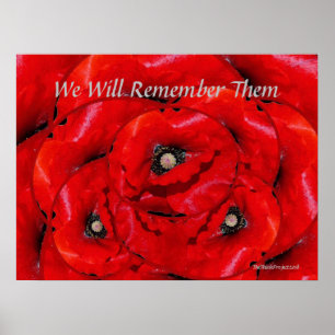 Red Poppy Remembrance themed Poster