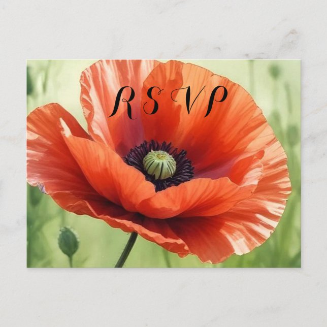 Red Poppy RSVP Postcard (Front)