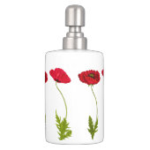 Red Poppy Soap Dispenser & Toothbrush Holder (Back)