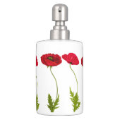 Red Poppy Soap Dispenser & Toothbrush Holder (Front)