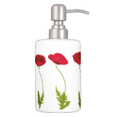 Red Poppy Soap Dispenser & Toothbrush Holder (Right)