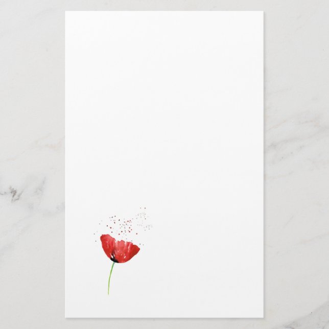 Red Poppy Stationery (Front)