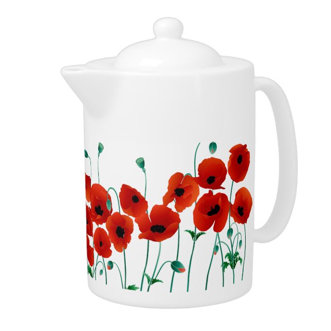 Red Poppy Teapot (Right)