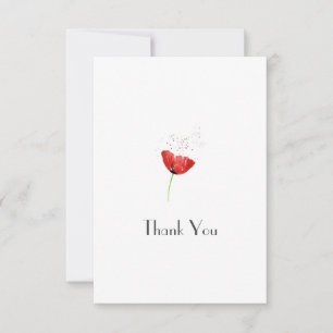 Red Poppy Thank You Card