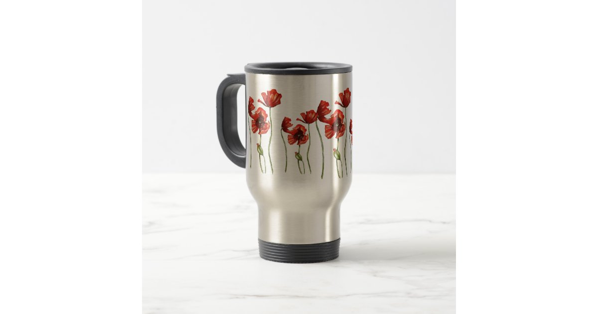 Red Poppy Thermal Mug | Zazzle.com