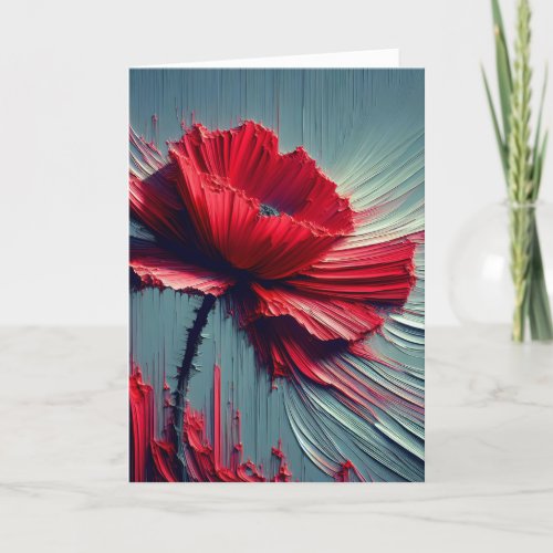 Red Poppy Thinking of You Card