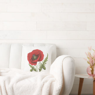 Red Poppy Throw Pillow