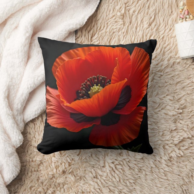 red poppy throw pillow (Blanket)