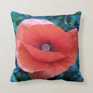 Red Poppy. Throw Pillow