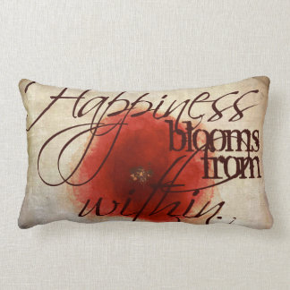 Red Poppy Throw Pillow, Inspirational Message Lumbar Pillow