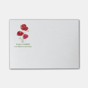 Red Poppy To Plant a Garden is to believe quote Post-it Notes