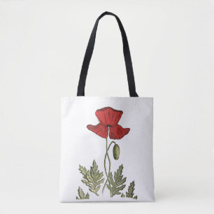 Red Poppy Tote Bag