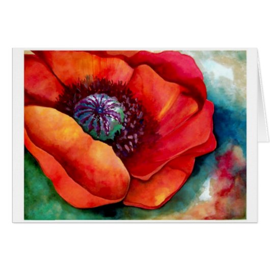 Red Poppy Up Close by Barbara Beck-Azar Cards (Front Horizontal)