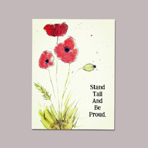 Red Poppy Vintage Effect Inspirational  Poster