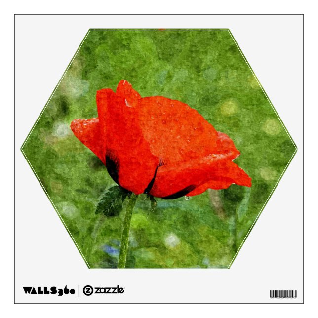 Red Poppy Wall Decal (Front)