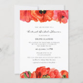 Red poppy watercolor Virtual Bridal shower Invitation (Front)