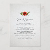 Red Poppy Wedding Insert Card