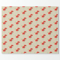 Red poppy wrapping paper, Zazzle