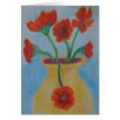 Red Poppy Yellow vase (Front)