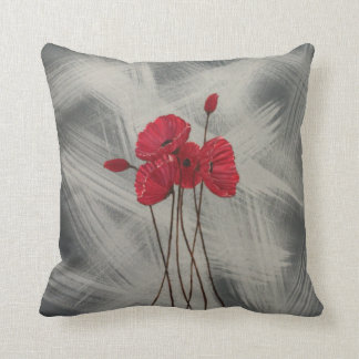 Red Poppy's Throw Pillow