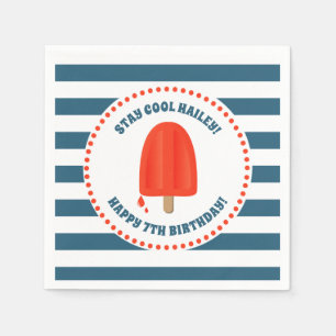 Red Popsicle Birthday Napkins