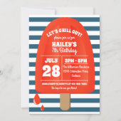 Red Popsicle Birthday Party Invitation (Front)