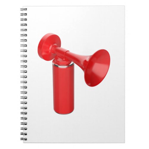 Red portable air horn notebook