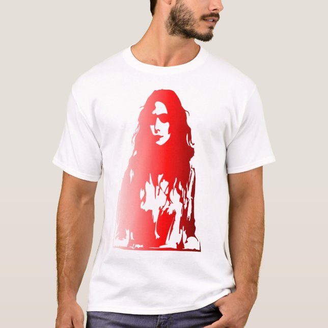 Red portrait of a woman with long hair T-Shirt (Front)