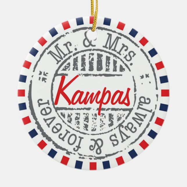 Red Postal Service Collection Ornament - Add Image (Front)