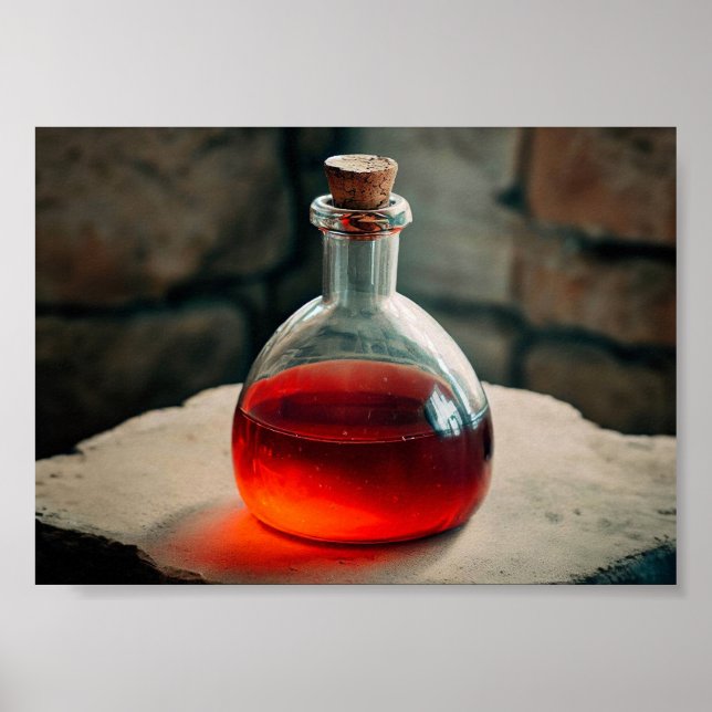 Red Potion on Stone Table Poster (Front)