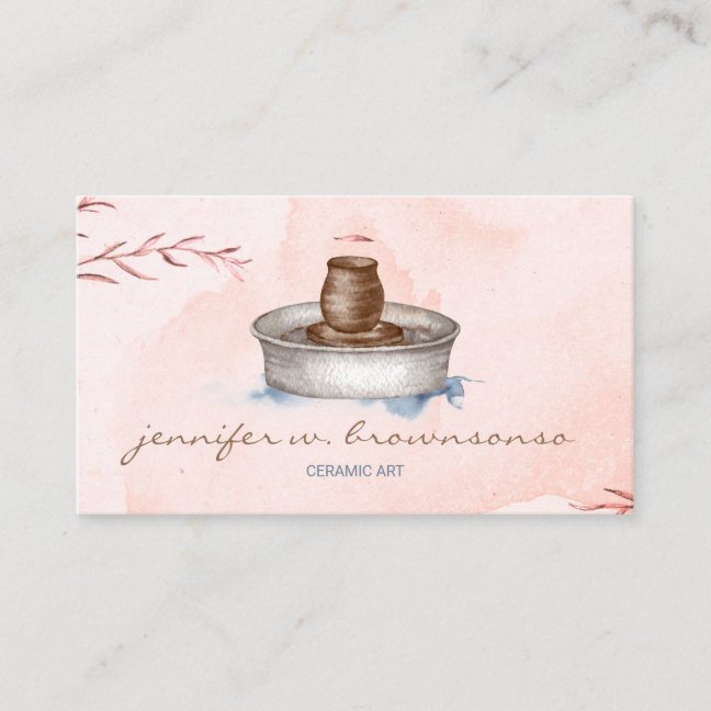 Red Pottery Ceramic Artist Tool sculpture Business Card
