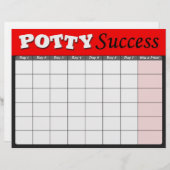 Red Potty Training Success Charts (Front/Back)