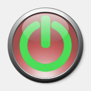 Red Power Button Magnet