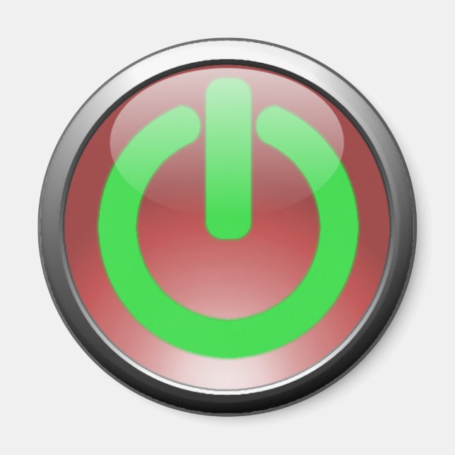 Red Power Button Magnet (Front)