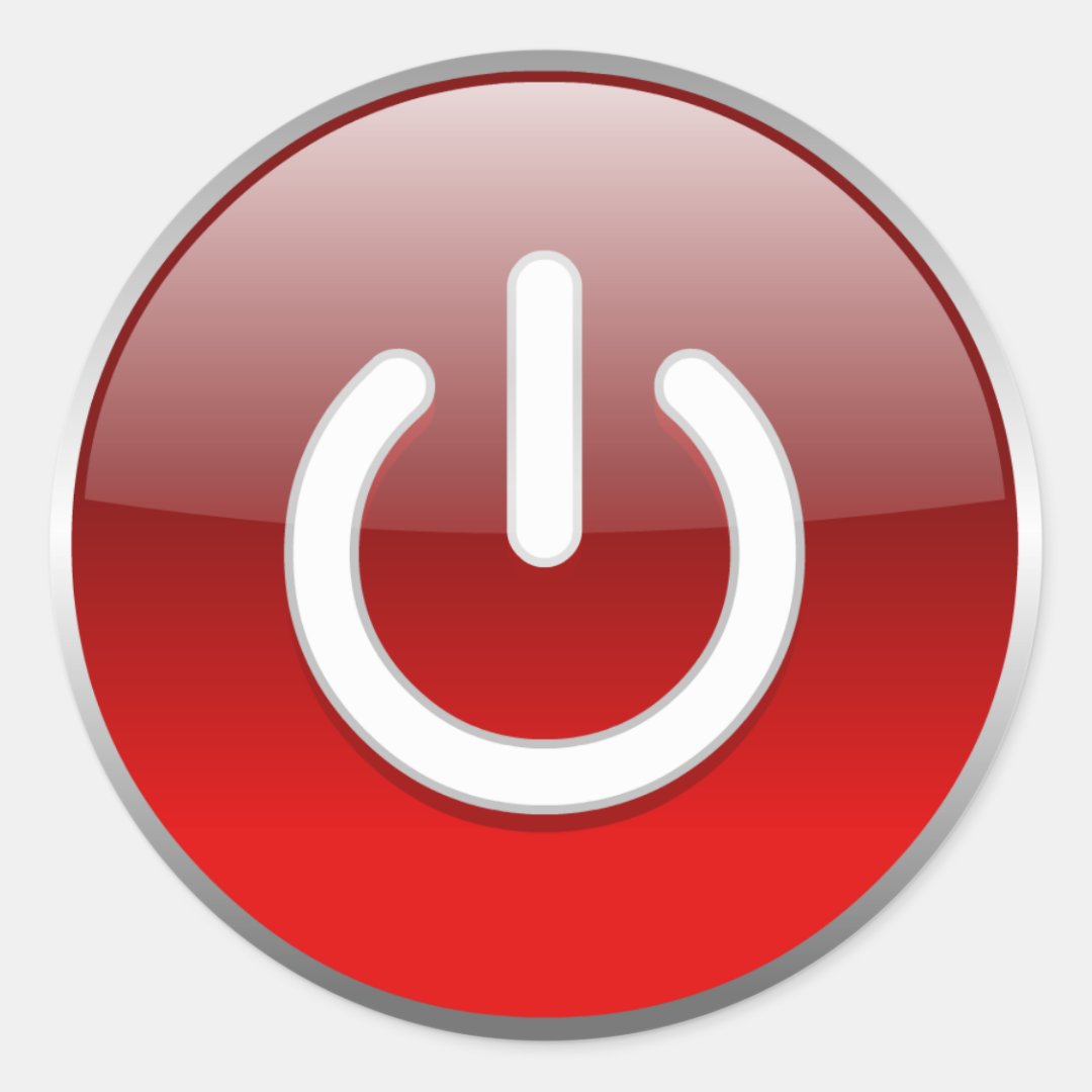 Red Power Button sticker | Zazzle