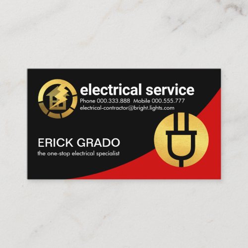 Red Power Curve Electrical Plug Gauge Business Card